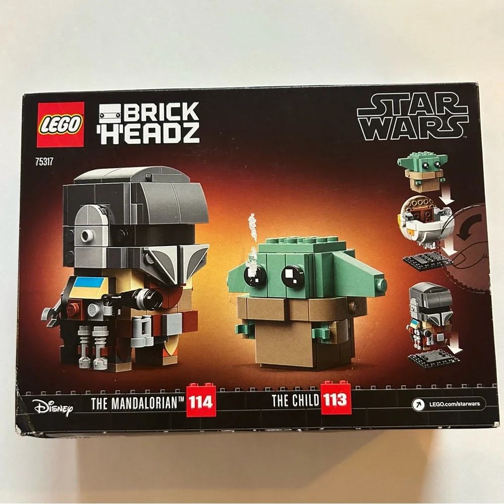 LEGO BrickHeadz Star Wars The Mandalorian & The Child New in box. Retired Set.